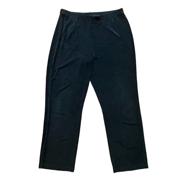 CHICO'S Travelers Straight Leg Wrinkle Resistant Pull On Pants in Black SZ 8 - Picture 1 of 9